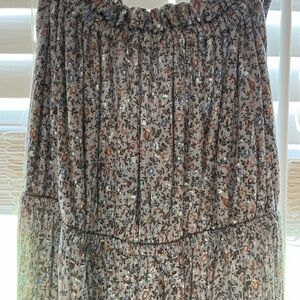 Lavender Floral Print Maxi Dress